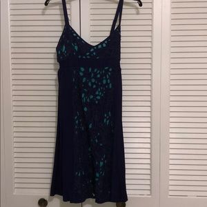 Beautiful blue dress with peakaboo teal cutouts